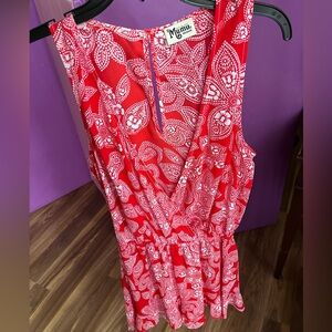 EUC- Show me your MuMu Romper- Medium/paisley floral style w/ Ruffles on shorts.